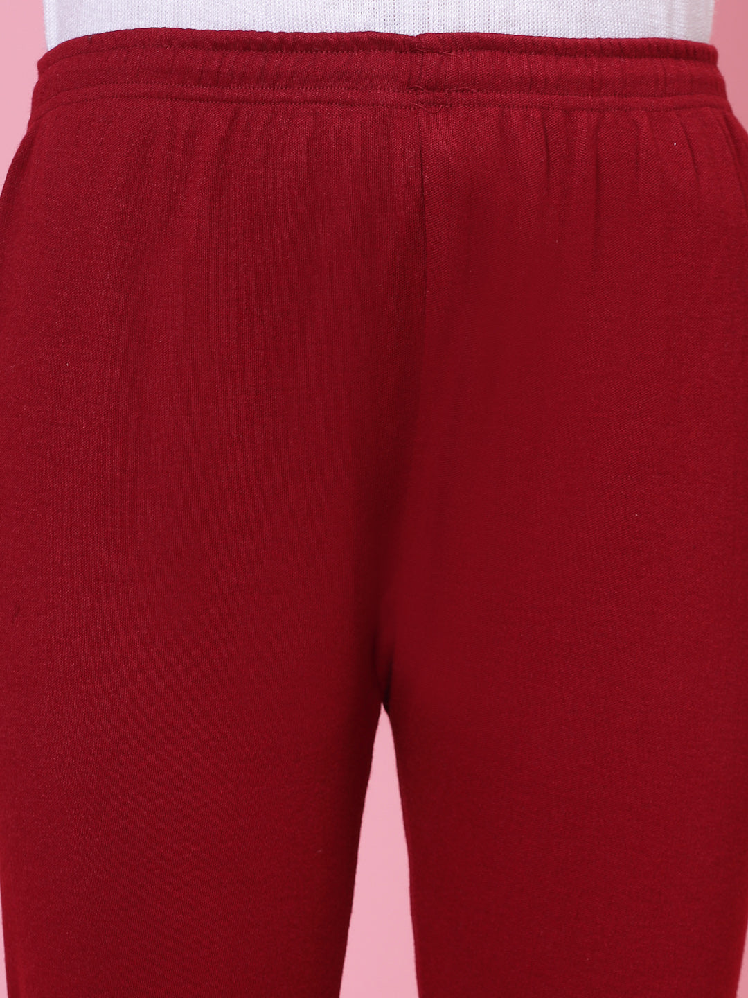 Maroon & Red Solid Woolen Leggings (Pack of 2)