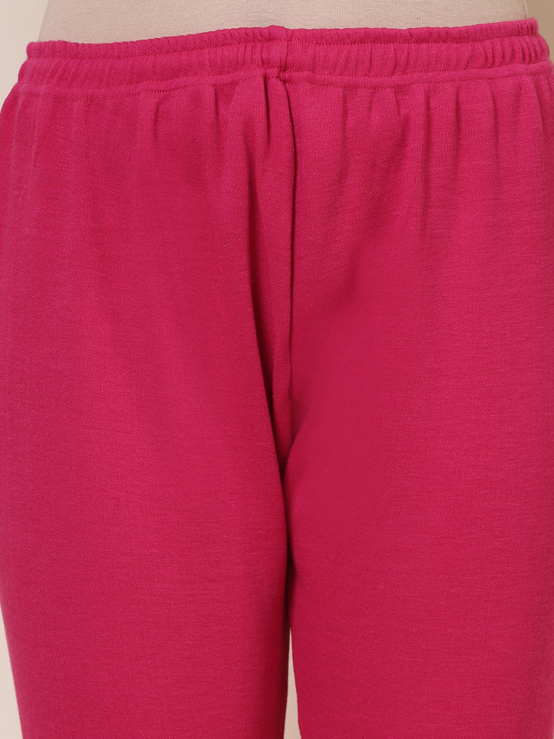 White & Magenta Solid Woolen Leggings (Pack of 2)