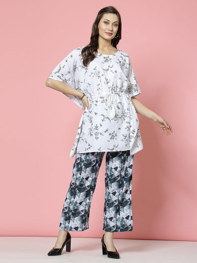 Women Floral Printed Kaftan with Trousers Co-Ords