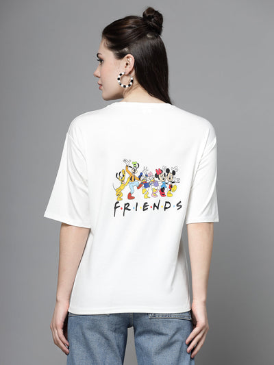 White printed regular fit T-shirt with graphic design, crafted from premium Tencel fabric for comfort and style.