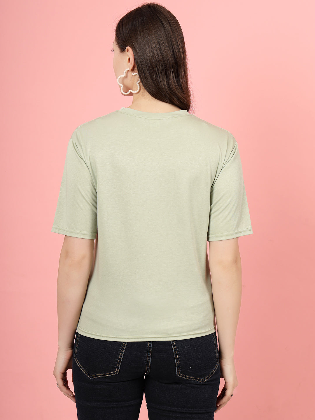 Solid olive and pista green regular fit T-shirt pack of 2, round neck, short sleeves.