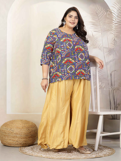 Women Solid Fawn Flared Rayon Sharara