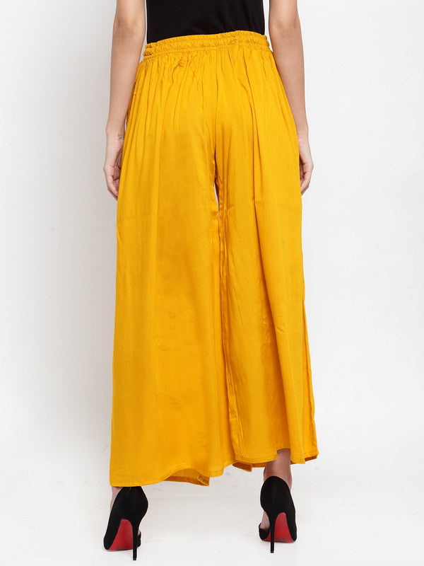 Clora Mustard Solid Rayon Sharara