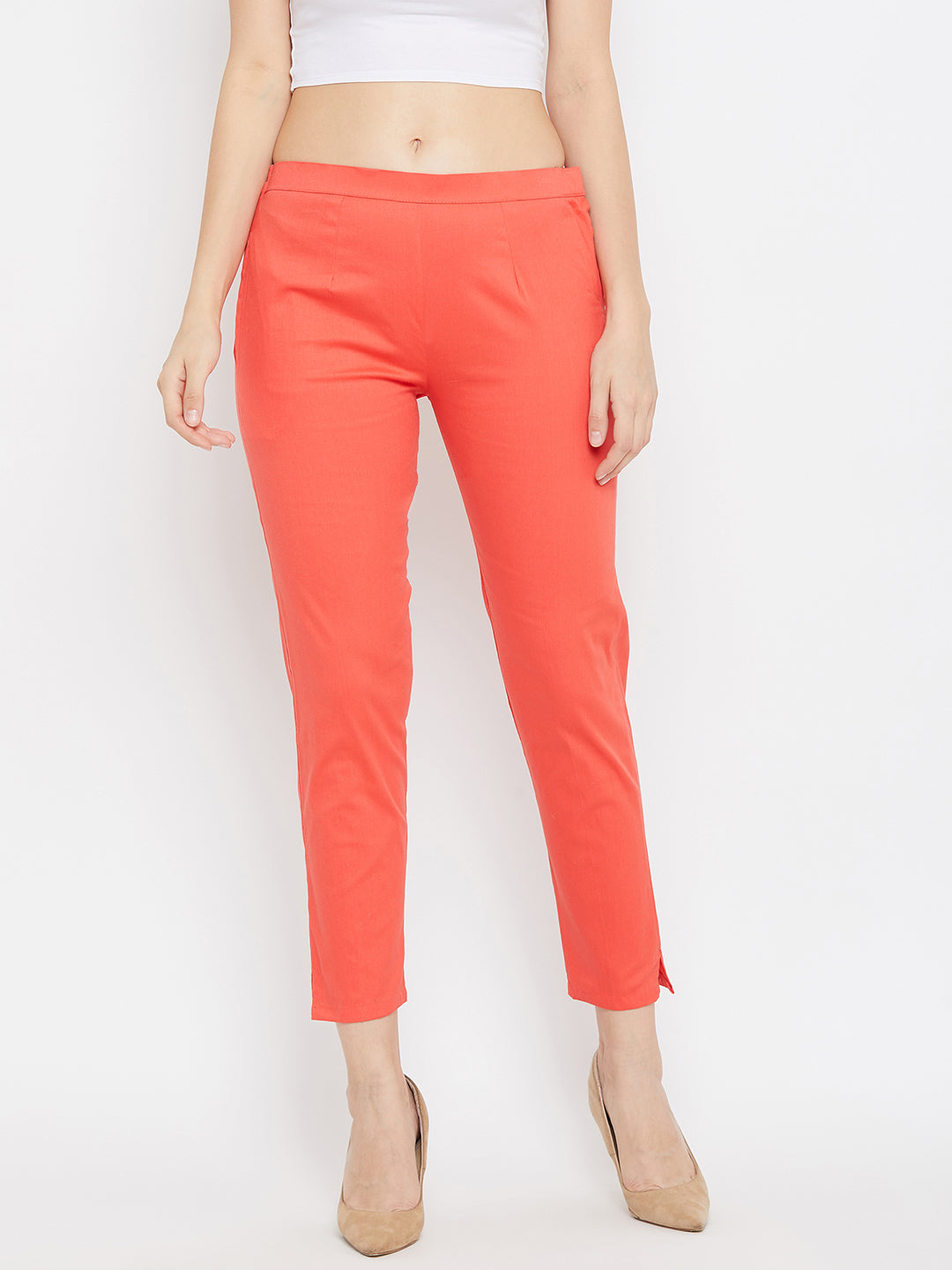 Buy Hitashi Fashion Peach Taffeta Silk Pant for Women at Amazonin