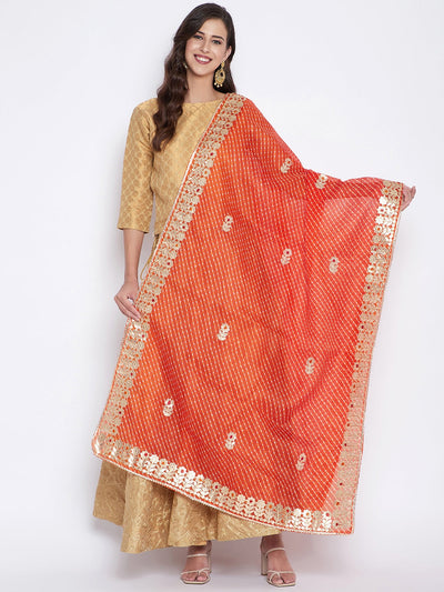 Clora Orange Bandhej Dyed Dupatta