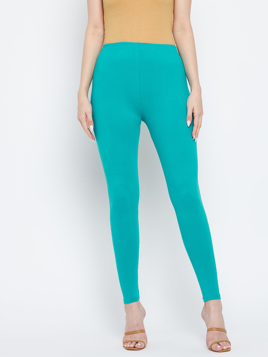 Buy Go Colors Women Solid Color Churidar Legging - Pista Green Online -  Lulu Hypermarket India