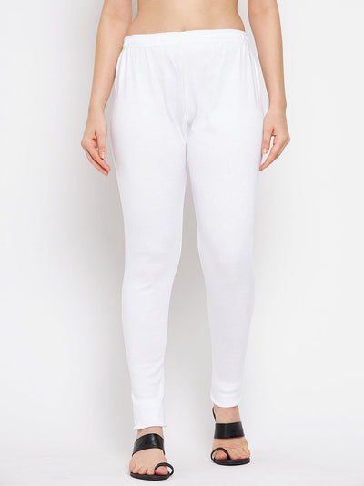 White & Grey Solid Woolen Leggings Pack of 2 for women, showcasing premium quality fabric and style.