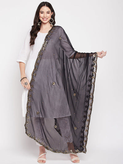 Clora Black Gotta Patti Chiffon Dupatta