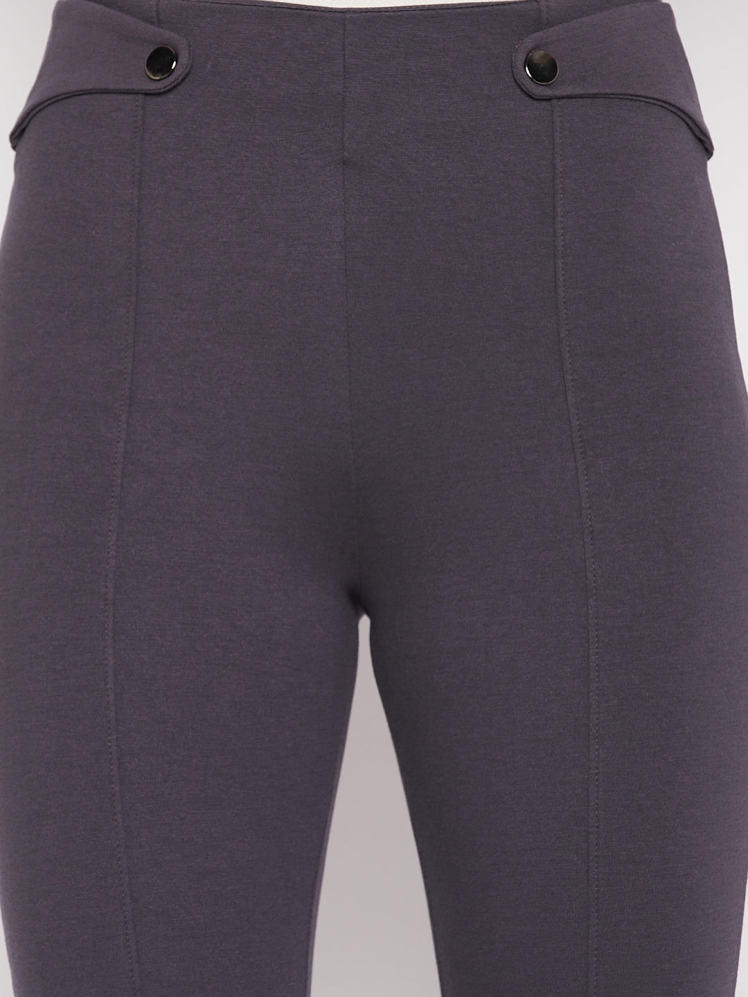 Clora Grey Solid Relaxed Fit Jeggings