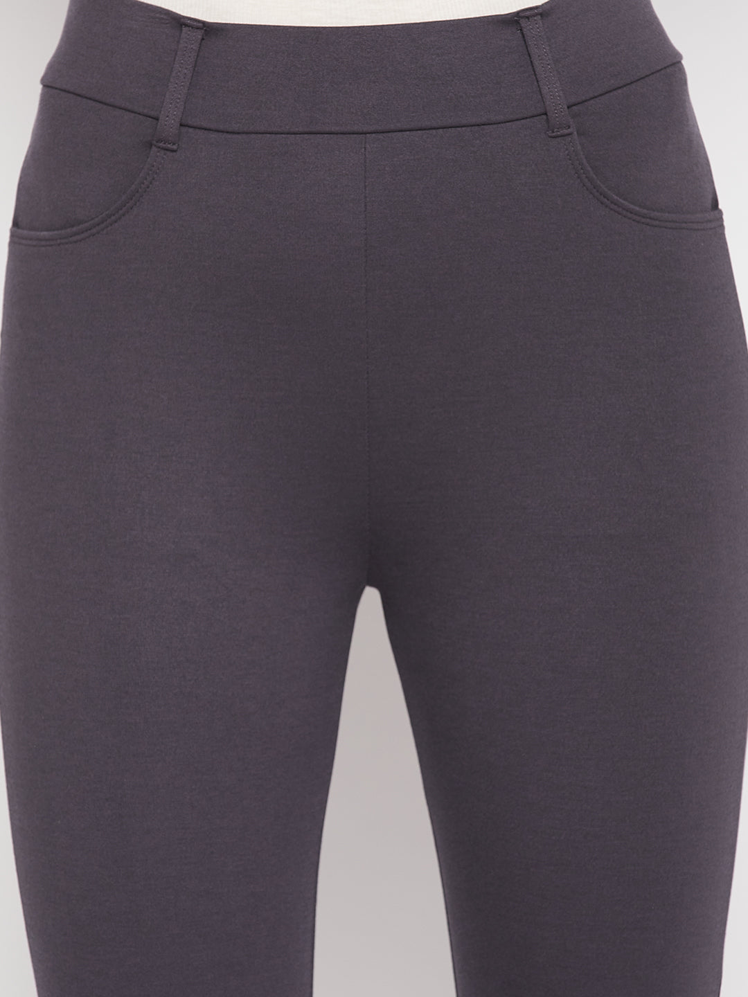 Clora Grey Solid Bootcut Jeggings