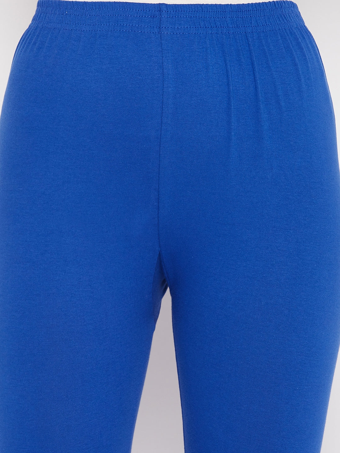 Clora Royal Blue Solid Ankle Length Leggings