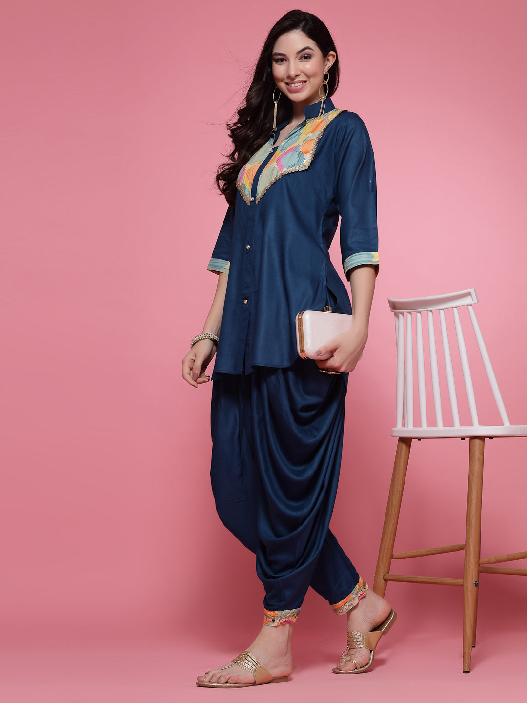 Embellished Kurti with Dhoti Pants