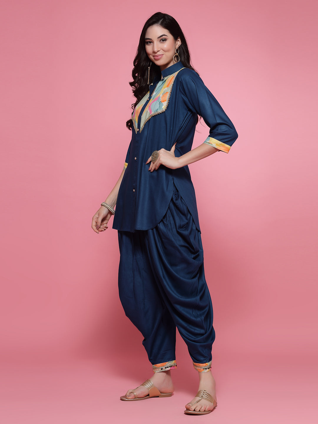 Embellished Kurti with Dhoti Pants