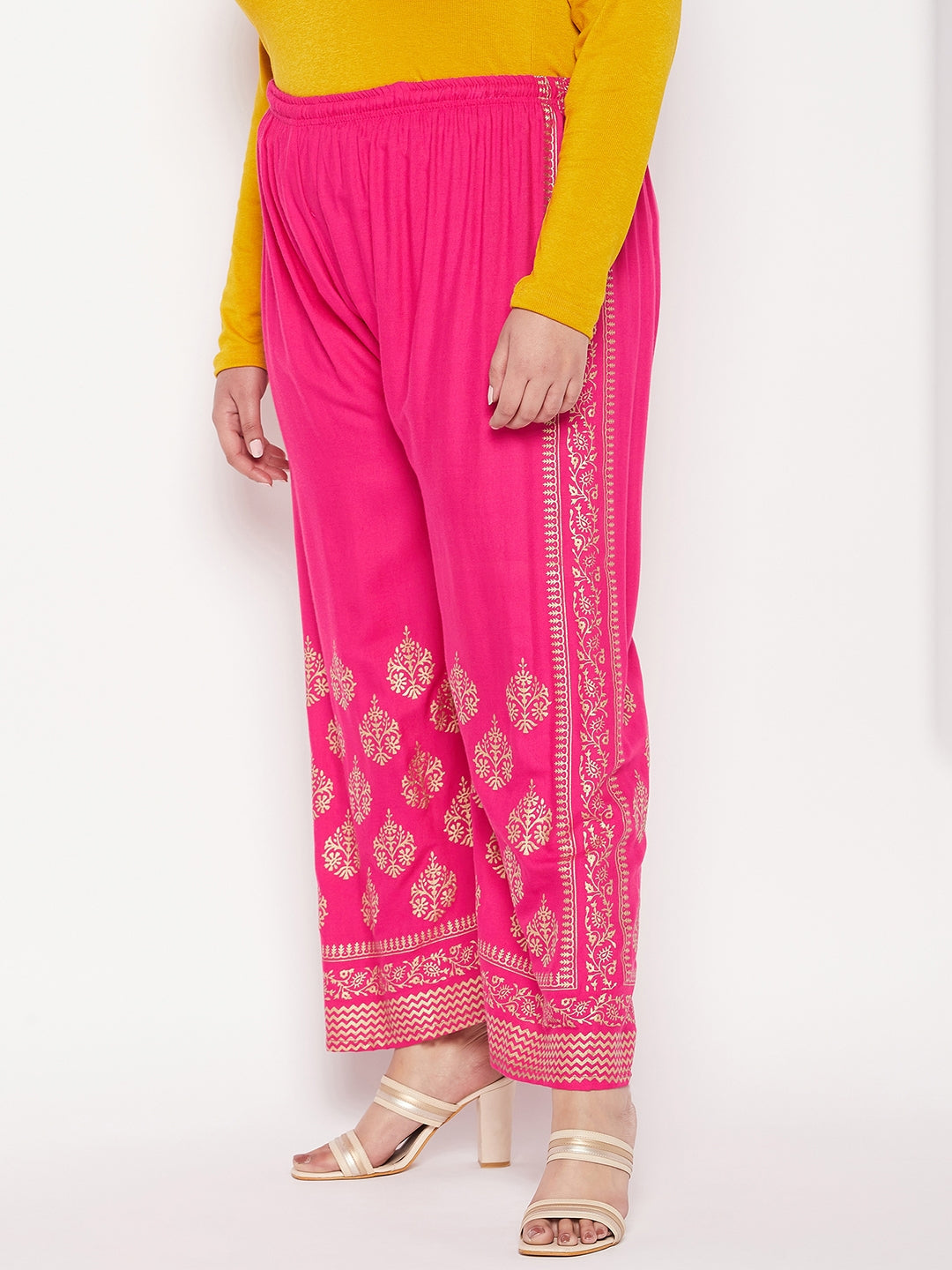 Magenta Printed Rayon Palazzo