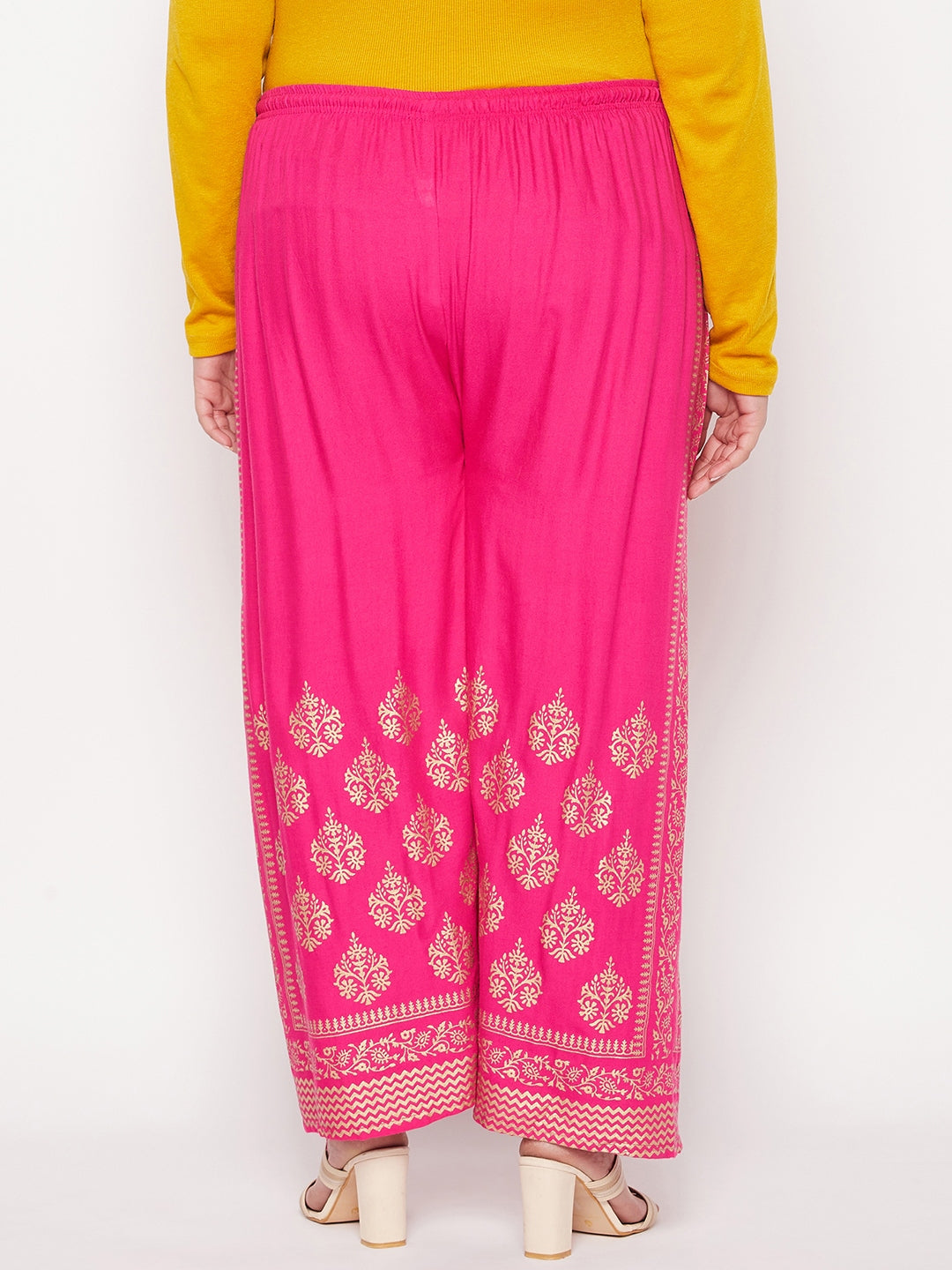 Magenta Printed Rayon Palazzo