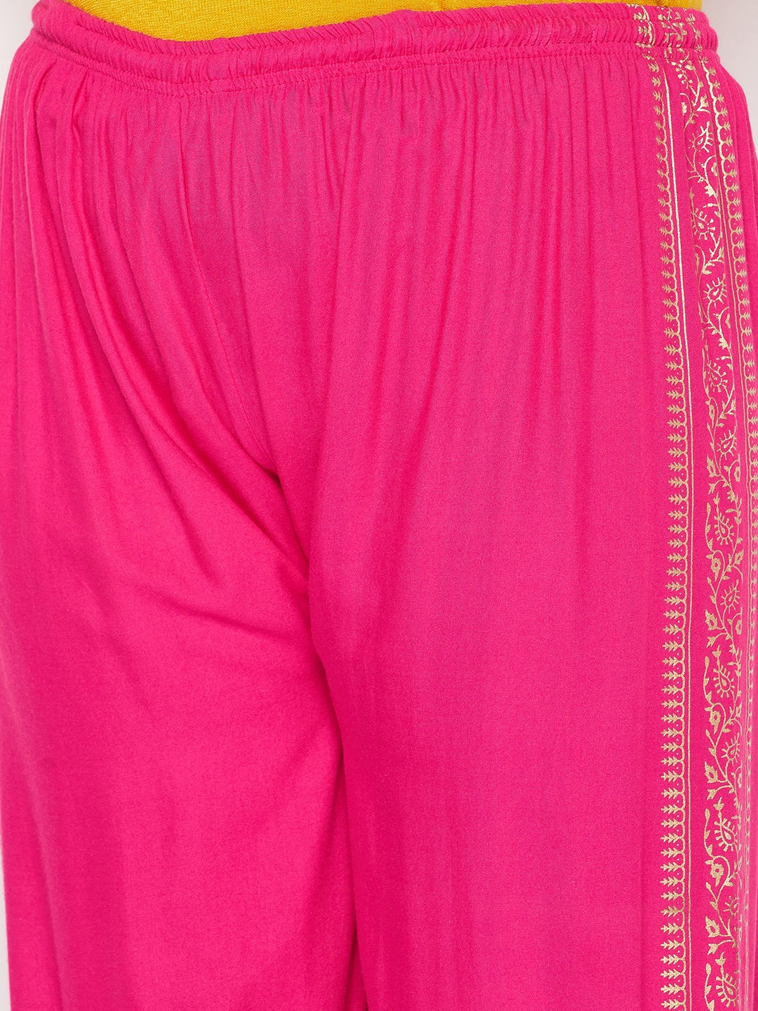 Magenta Printed Rayon Palazzo