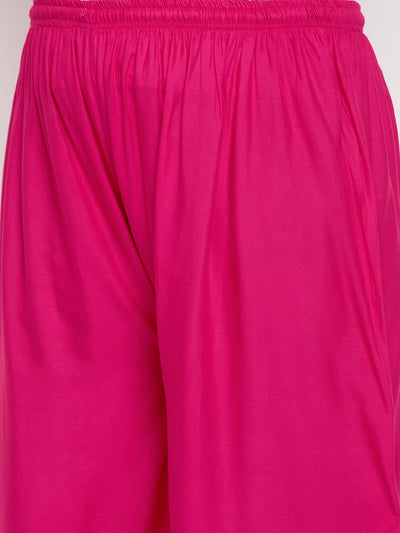 Magenta Solid Rayon Palazzo