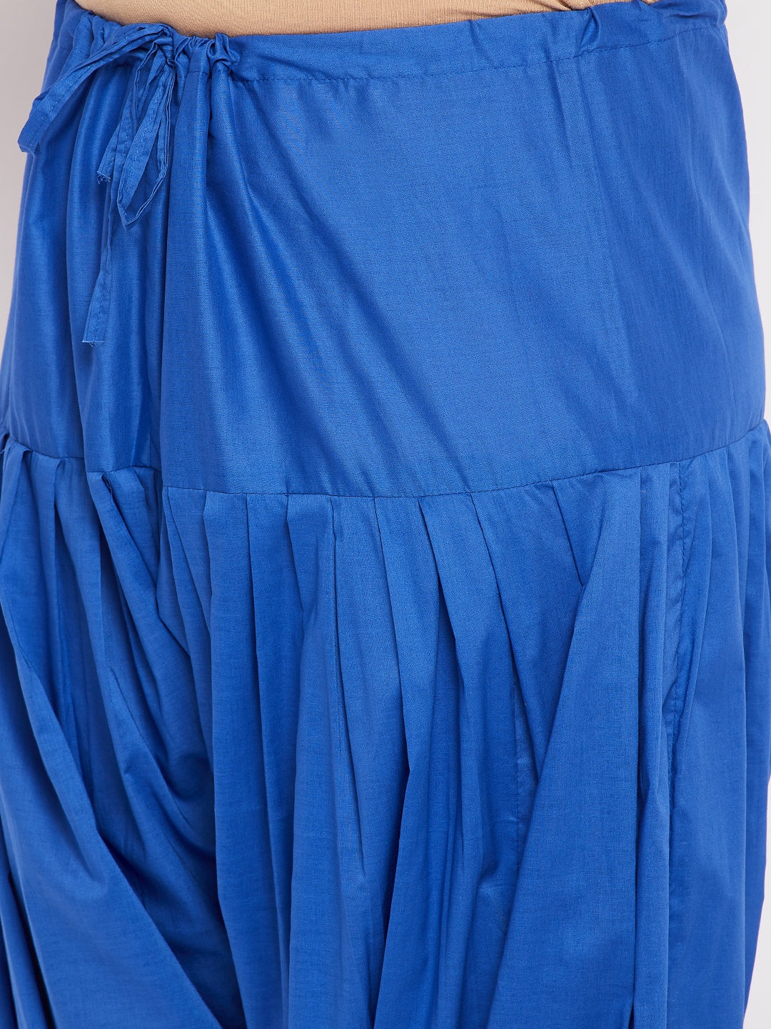 Royal Blue Solid Full Patiala Cotton Salwar