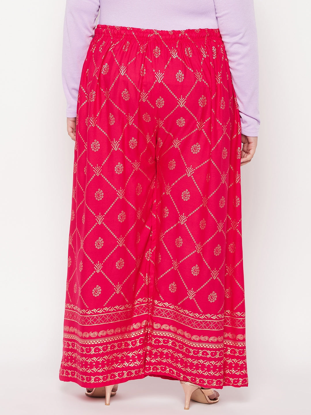 Magenta Printed Rayon Palazzo