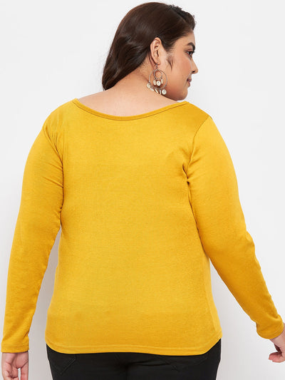 Mustard Solid Full Sleeves Top