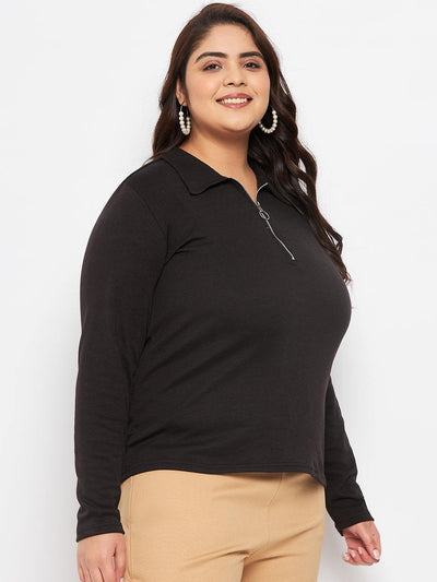 I don't know who this is, but the alt text for your product should be: 

"White solid full sleeves top with a collar, made of polyester, cotton, and elastane."